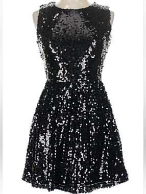 Papaya Black Sequin Cocktail Dress | Party / Holiday